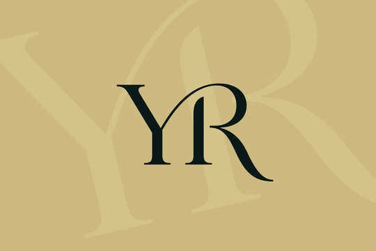 YR or RY letter logo icon design. Classic style luxury initials monogram.