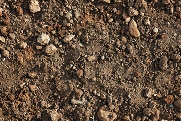 Photo of Brown soil dirt surface. Background texture for backdrops or mapping