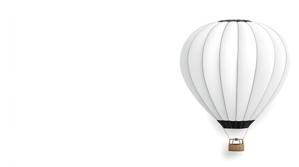Obraz premium Elegant White Hot Air Balloon Floating Against a Clean Background