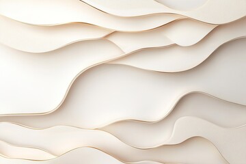 Obraz premium Soft shadows and glowing edges emerge from layered golden cutouts in various shapes, set against a neutral backdrop that allows for additional text overlay. A modern and elegant design