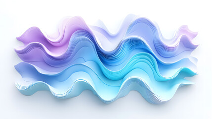 Abstract Gradient Waves in Pastel Pink and Blue Tones