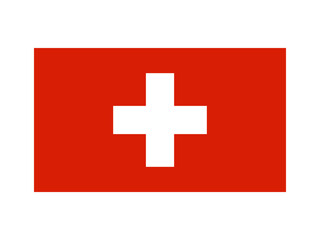 Switzerland national flag isolated on white. Official colors and image of the cross, simple flat design. Vector clipart or icon for Swiss events and news illustration, travel or politics banner.