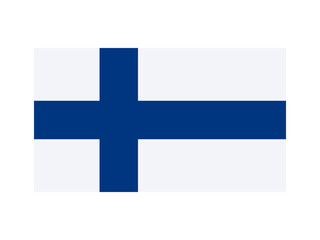 Obraz premium Finland national flag isolated on white. Official colors and image of the cross, simple flat design. Vector clipart or icon for Finnish events and news illustration, travel or politics banner.