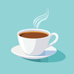 Simple flat vector illustration of a coffee cup