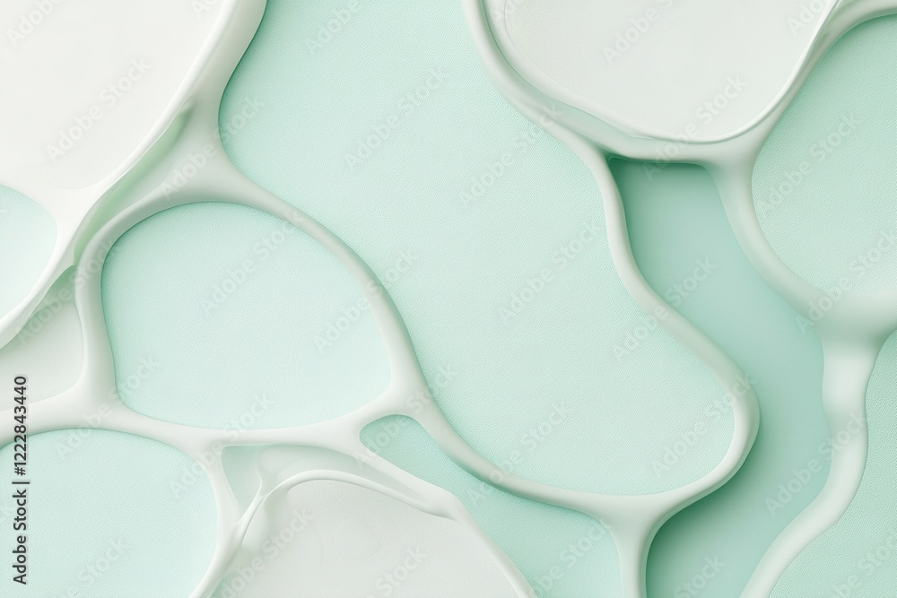 Poster softly glowing vein-like patterns create an abstract flowing background in fresh green and teal shad