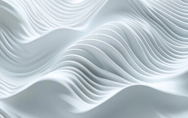 Abstract white background with wavy lines and waves for design