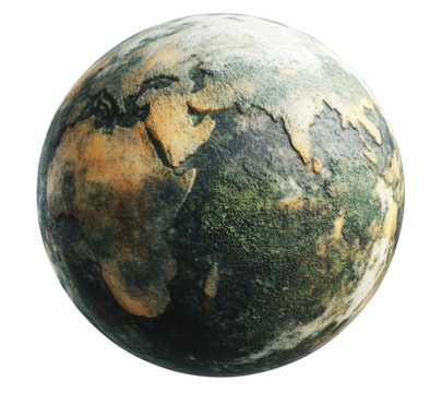 3D planet isolated on white or transparent background