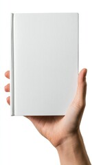 Obraz premium A hand holding a blank white book, suggesting potential for writing or creativity.