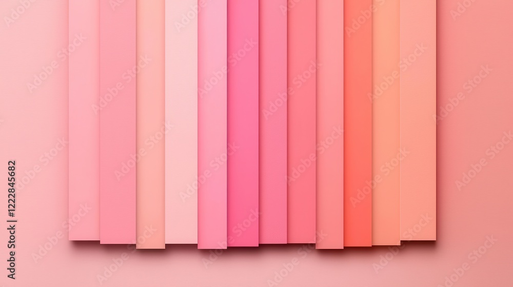 Poster elegant gradient of pink paper sheets displayed against soft background