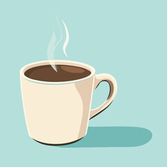 Simple flat vector illustration of a coffee cup