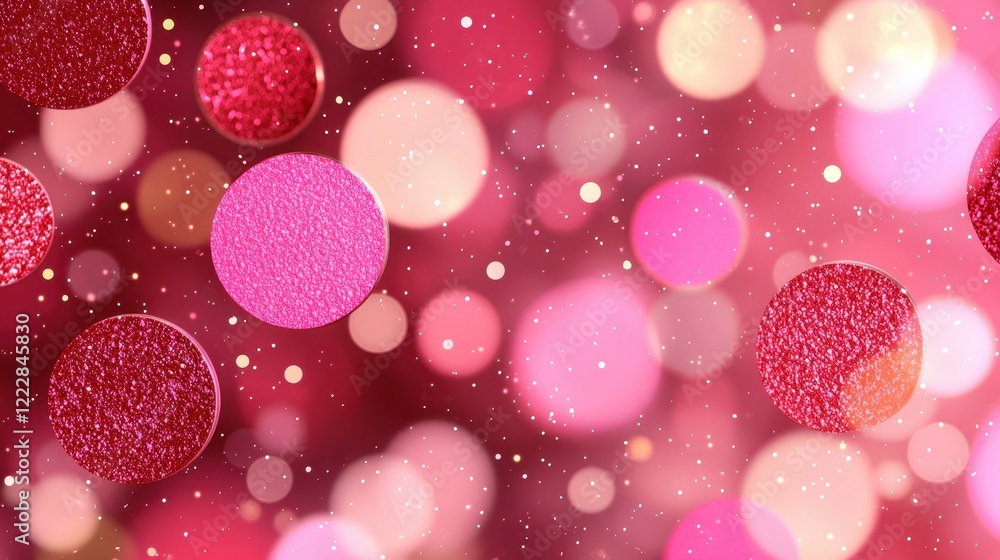 Poster abstract colorful background with glittering bokeh effects and dots