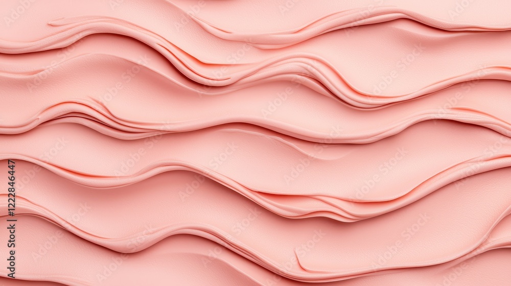Poster soft pink waves of smooth texture creating artistic background design