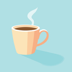 Simple flat vector illustration of a coffee cup