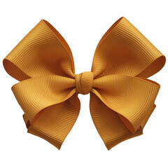  Intricately Tied Golden Bow with Symmetrical Knot Isolated on Transparent Background PNG 