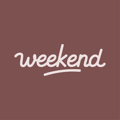 Weekend Typography Stylish Vector Illustration Template - Fun and Relaxing Text Design for Background Wallpaper and Weekend Vibes Quotes