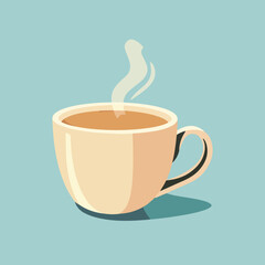 Simple flat vector illustration of a coffee cup