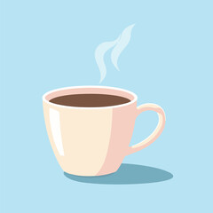 Simple flat vector illustration of a coffee cup