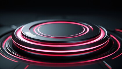 A high-tech 3D interface design with holographic glowing panels and dynamic floating elements