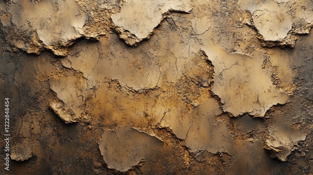 Poster textured surface of sand and stone in earthy tones with uneven patterns and cracked details ideal fo
