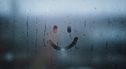 비오는 날, 창문, 웃음