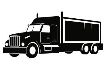 Modern Semi-Truck Line Art Illustration