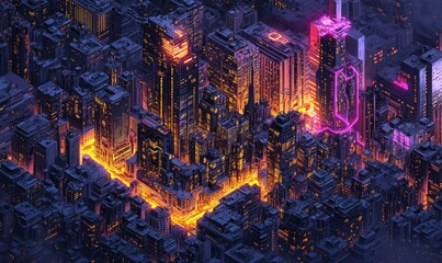 Fototapeta premium Illustration of a smart connected city