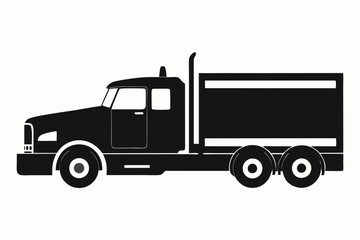 Modern Semi-Truck Line Art Illustration
