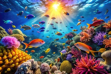 coral reef and fish