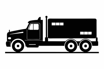 Modern Semi-Truck Line Art Illustration