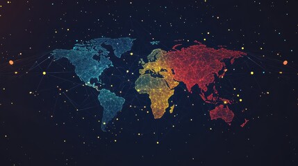 Fototapeta premium logistics network flat design front view global trade animation Split-complementary color scheme.