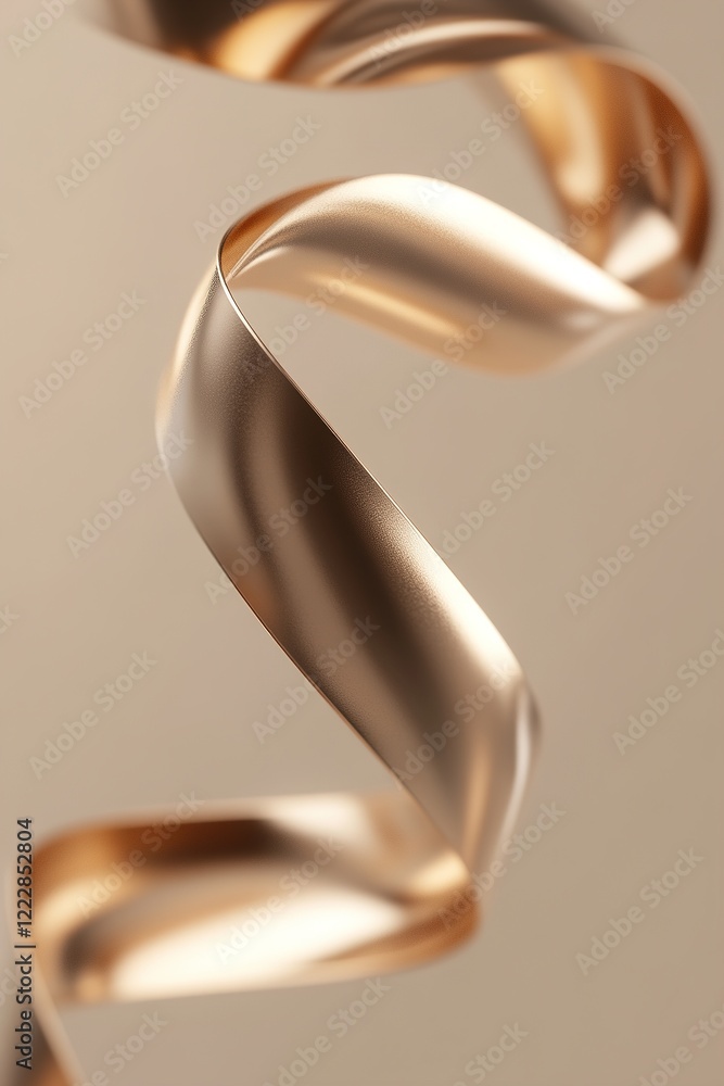 Poster graceful ribbons of gold twist gently as they float in a luxurious display, complemented by a soft g