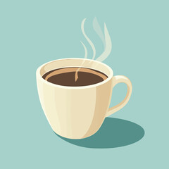 Simple flat vector illustration of a coffee cup