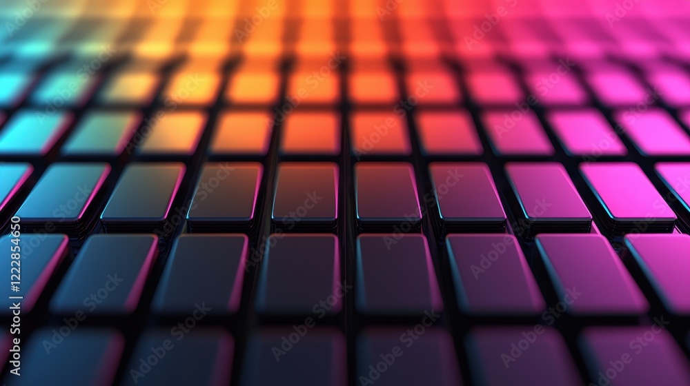 Poster colorful gradient background with glossy tiles for design projects
