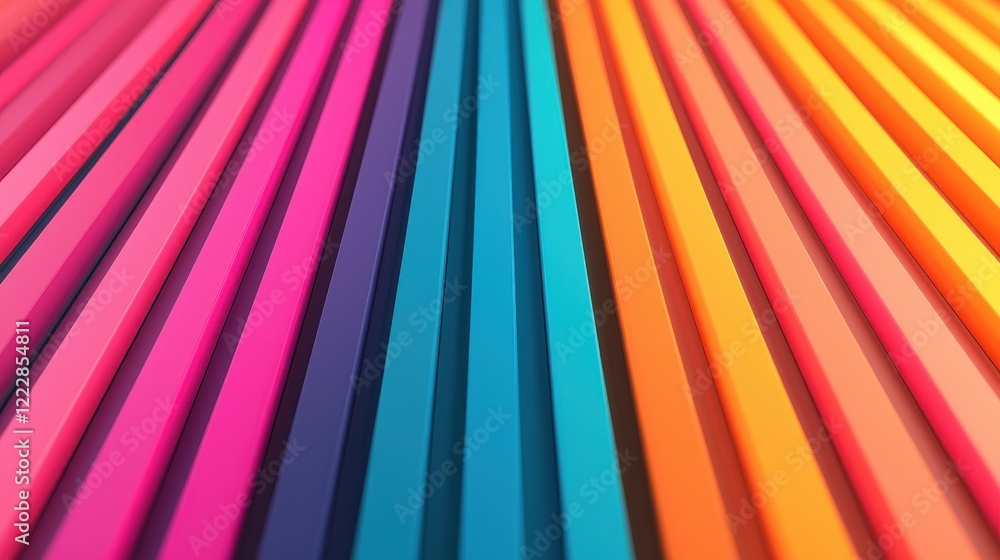 Poster vibrant colorful stripes with gradient effect in abstract design