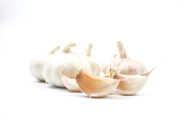 Garlic isolated on white background.