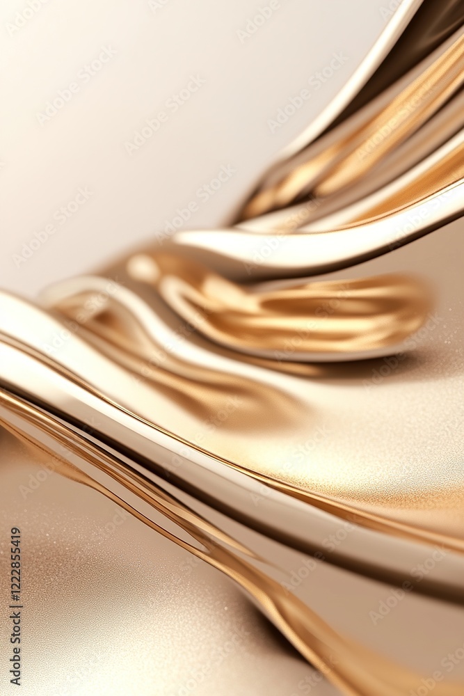 Aufkleber dynamic and premium, flowing layered gold waves glisten with smooth, reflective textures. the warm g