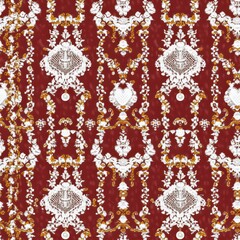 Elegant Digital Fabric Pattern with Lace, Hearts, and Dragon Motifs for Chinese New Year