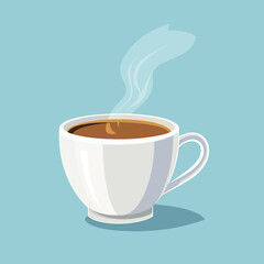 Simple flat vector illustration of a coffee cup