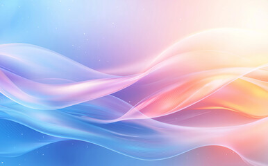 Abstract fluid background with pastel blue and pink waves, creating serene and calming atmosphere. Ideal for design projects and digital art