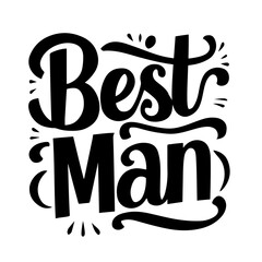 Best man lettering vector