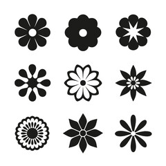 Minimalist Flower Silhouette Bundle Vector Design.