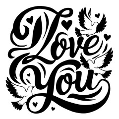 I Love you vector