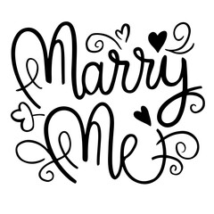 Marry me lettering vector