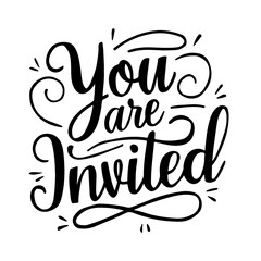 You are invited lettering vector