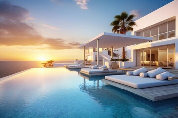 Fototapeta premium Sea view architecture furniture building.