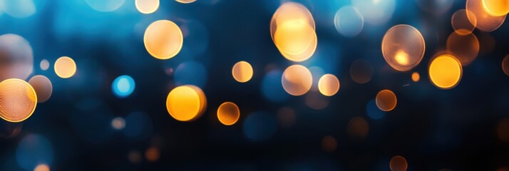 Obraz premium Glowing orange and blue bokeh lights creating abstract background design