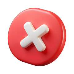 Fototapeta premium red cross, negative icon, no, X mark, tick, vote, sign, symbol, shape, illustration, graphic, vector, error, choice, isolated, concept, incorrect, remove, cancel, white, wrong, icon 3d illustration