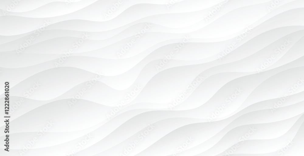 Poster white abstract wavy texture. modern light background with waves.