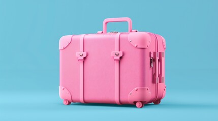 Professional Pink Suitcase Mockup for Travellers - Realistic Tourist Luggage Concept