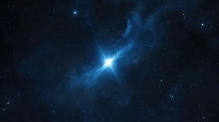 Bright Star Within a Celestial Nebula Space